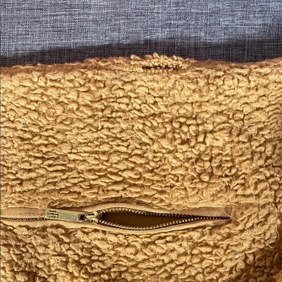 Tommy Hilfiger Tan Sherpa Fleece Pullover 1/4 Zip Large Cozy Winter Sweater - Picture 10 of 10